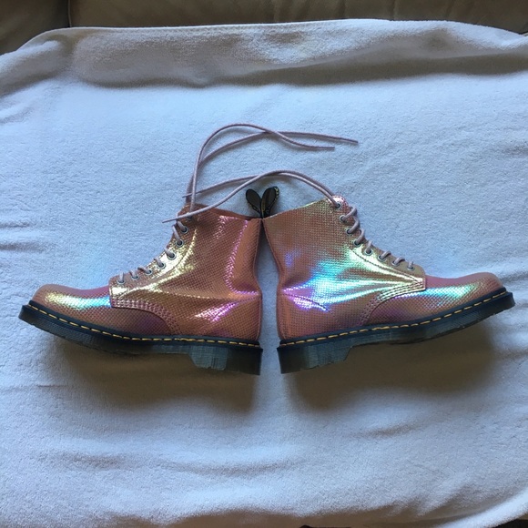 Dr. Martens Shoes - Dr. Martens Pascal pink iridescent boots size 8